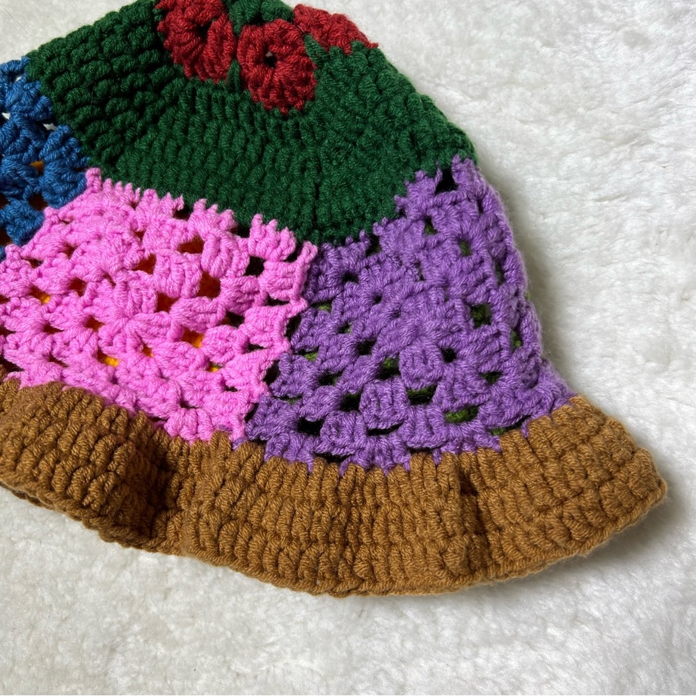 Crocheted Colorblock Bucket Hat - Picture 3 of 8